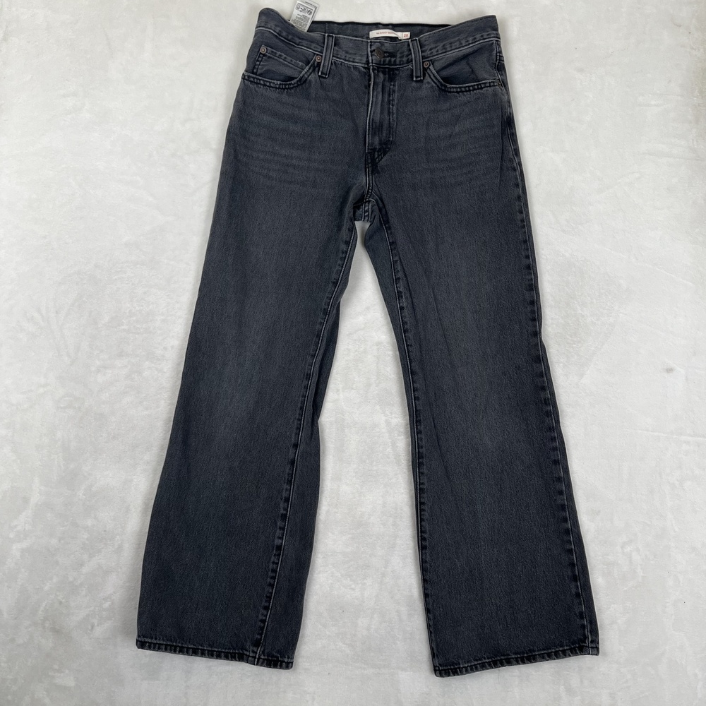 Levi's 94 Baggy Bootcut Jeans Womens 28 Gray Charcoal Wash Non Stretch Denim